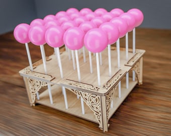 Cake Pop houder standaard met 21 gaten, Lollipop houder standaard met 100 stuks papieren stokjes voor het decoreren en presenteren van cake pops voor stijlvolle feesten zoals verjaardagen, bruiloften