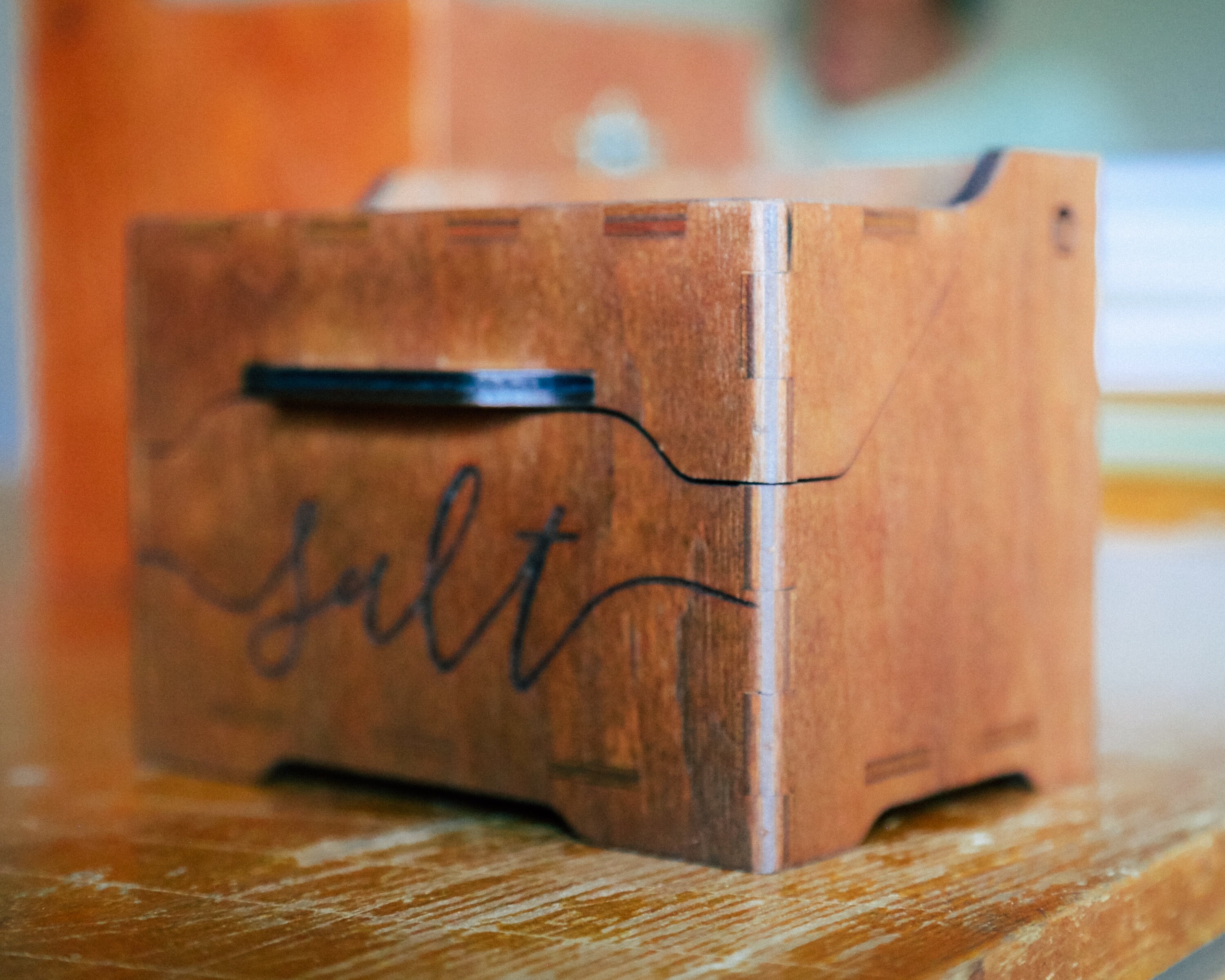 Personalized Wooden Salt Cellar with Lid Vintage Salt Box Etsy