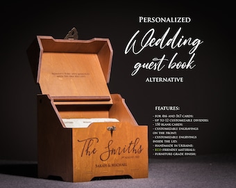 Guest book wedding, Alternative Book, Wedding photo guest book wood, Wishes box 4x6 / 5x7, Wedding memory book, Custom wedding guest book
