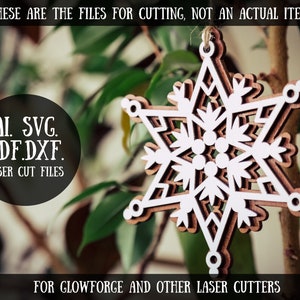 Snowflake Christmas Ornament SVG Laser Cut Files (Digital Download)