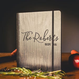 Wooden recipe binder A5 and A4 sizes for family recipes