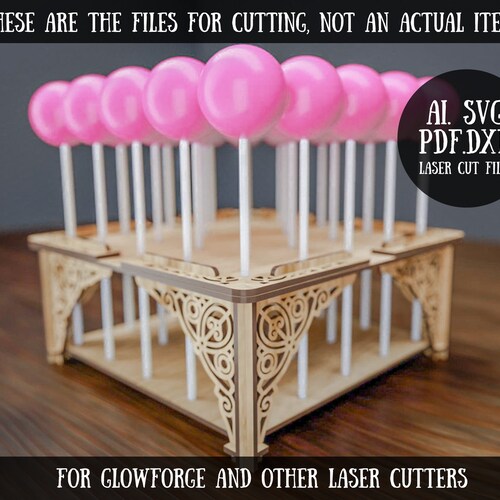 Wooden Cake Pops Stand for Lollipop Holder Laser Etsy