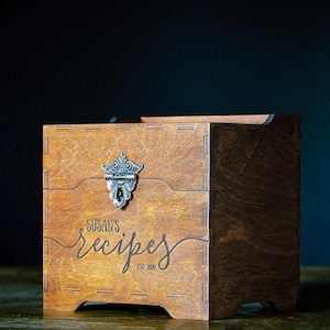 Recipe box for 4x6 recipe cards