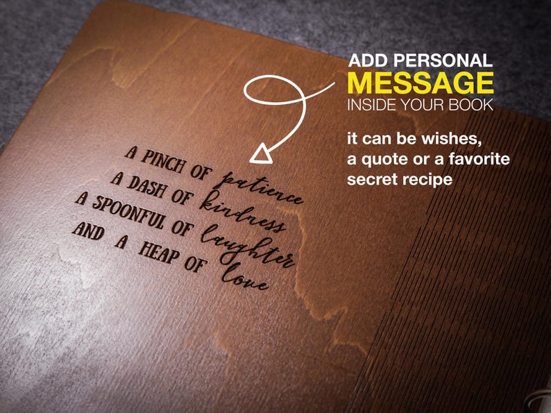 A4 Custom Recipe Binder with Engraved Cover