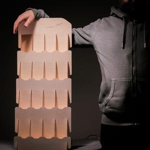 Bookmark Holder Stand – Wooden 4-Tier Display Shelf with 16 Pockets for Retail Counters and Craft Shows