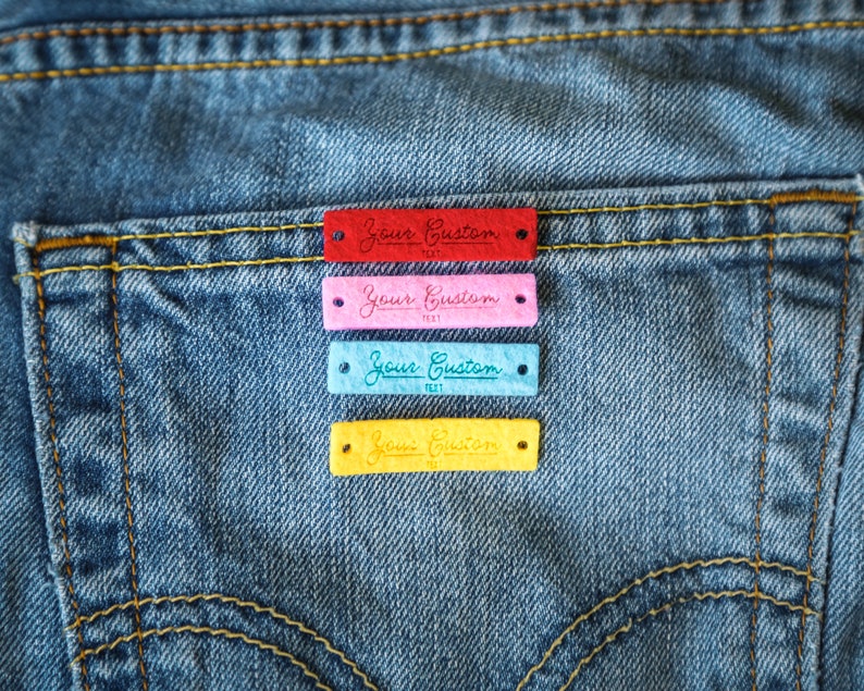 Custom Engraved Felt Knitting Labels & Clothing Tags for Etsy