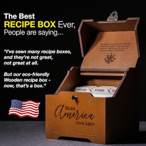 Benutzerdefinierte Rezeptbox und Karten, personalisierte Rezeptkartenbox 10x15 | Holzkochgeschenk für Frauen, Kochgeschenk für Männer, lustiges Geschenk für das Brautpaar