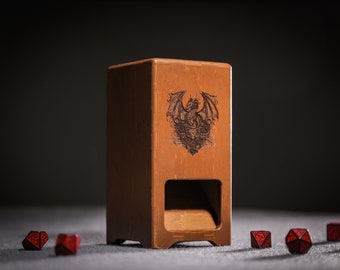 Dice Tower, Dnd Dice Tower, Personalized Dice Roller, Dnd Accessories, Custom Wooden Dragon Dice Tower, Folding Dice Tower