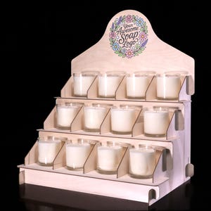 Candle Display Stand for Markets & Shops - Countertop Vendor Display for Craft Fair and Retail, Collapsible Tabletop Display Shelf