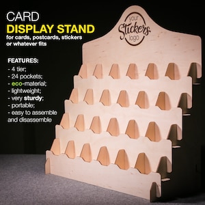 Présentoir pour cartes, Présentoir pour livrets, Porte-cartes postales, Présentoir pour salon d'artisanat, Présentoir à autocollants, Présentoir pour brochures, Support pliable personnalisé