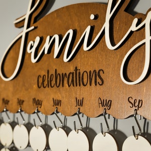 Wood Family Calendar Personalized, Birthday Calendar, Family Birthday Board, Personalized Gifts, Family Sign, Wooden Board Calendar