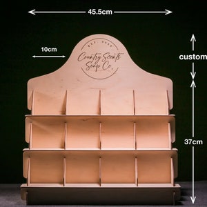 Custom wooden display stand for instore displays, perfect for retail storage and tabletop displays