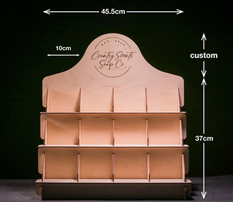 Custom wooden display stand for instore displays, perfect for retail storage and tabletop displays