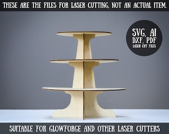 Easter Cupcake Stand SVG, 3-Tier Cake Stand Laser Cut File (Digital Download)