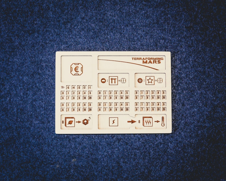 Laser cut file for Terraforming Mars, perfect player board and dual layer player mats