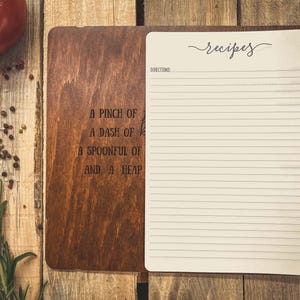 Custom engraved recipe book, ideal gift for home cooks