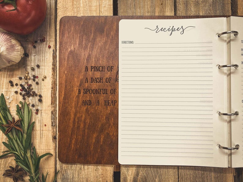 Custom engraved recipe book, ideal gift for home cooks