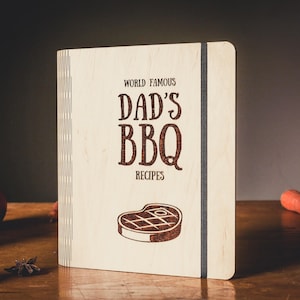 Personalized family cookbook binder with name engraving