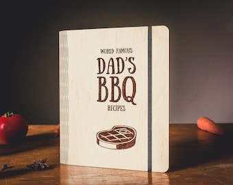 Blank Recipe book with Personalization, Custom Wooden Recipe Book, Personalized Blank Cookbook, Custom Cookbook