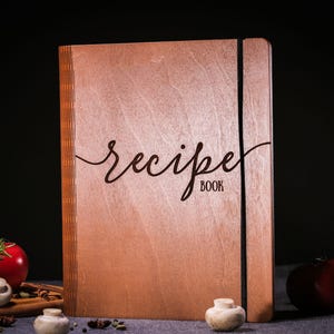 Personalized Wooden Family Recipe Book Binder