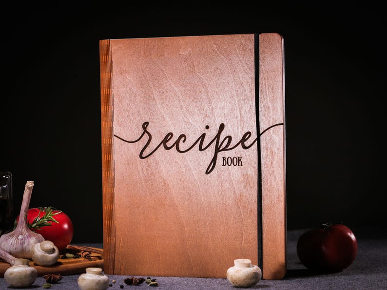 Personalized Wooden Family Recipe Book Binder
