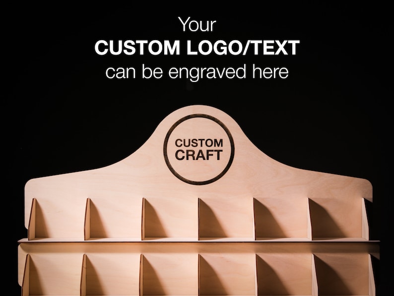Wooden card display stand for craft fairs, perfect for market stalls and instore displays