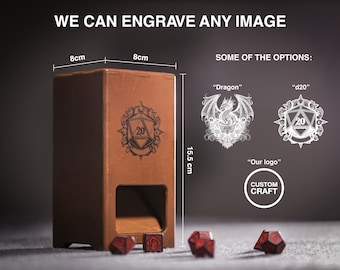 Torre de dados personalizada DnD, Torre de dados DnD de madera, Accesorios DnD, Rodillo de dados, Torre de dados de dragón, Regalo DnD, Torre de dados personalizada