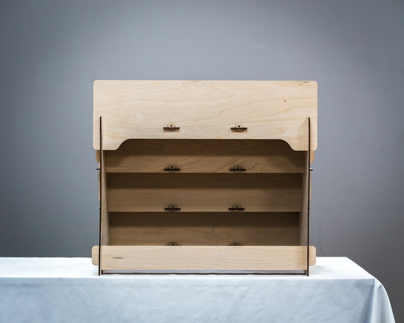 Elegant wooden display shelf for retail displays, perfect for soaps and small items