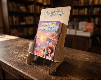Tabletop Book Display Stand for Craft Shows, Portable Book Pedestal Vendor Shelf for Greeting Cards, Custom Brochure Rack