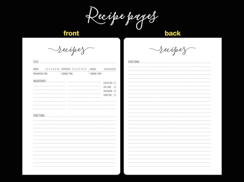 High-Quality Paper Blank Cookbook in A4 and A5