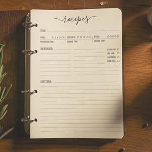 Blank recipe book with customizable cover design