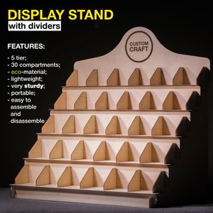 Stand per bancarelle del mercato per esposizione al dettaglio in legno per fiere artigianali a 2/3/4/5 livelli - Facile da montare