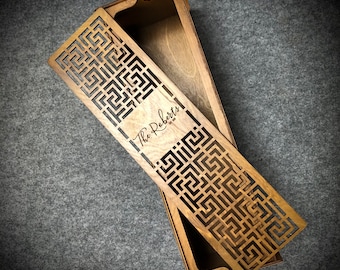 Caja de vino de boda personalizada cortada a láser SVG (archivos digitales)