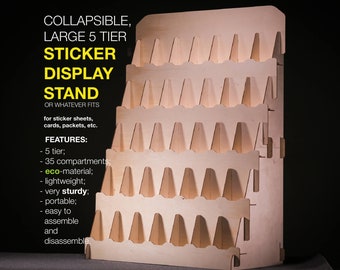 Sticker Display Stand, Sticker Storage, Craft Show Display Shelf, Wooden Sticker Rack, Product Card Display Stand, Sticker Holder Organizer