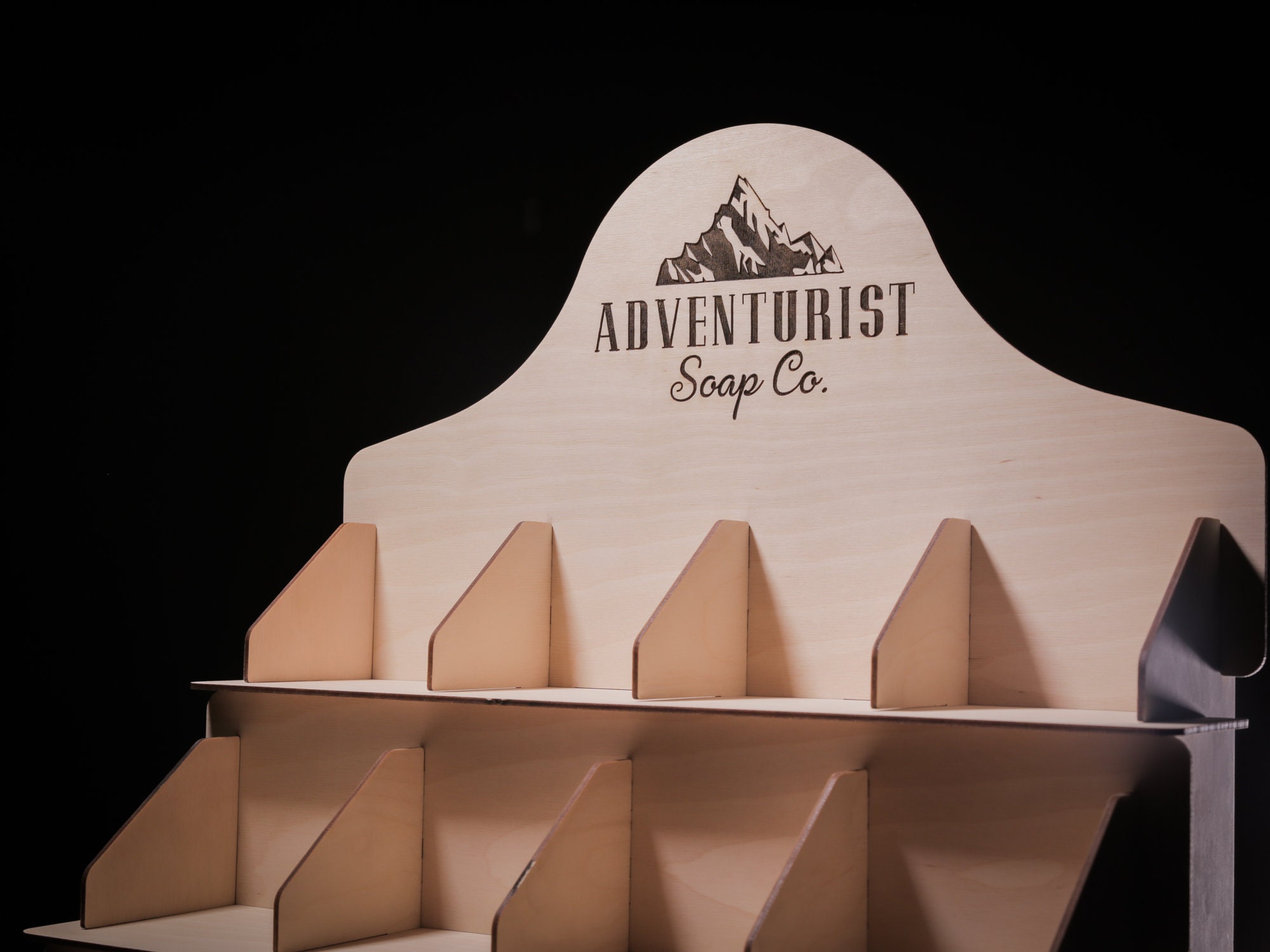 Personalized Wooden Display Stand - Collapsible Rack With Compartments ...