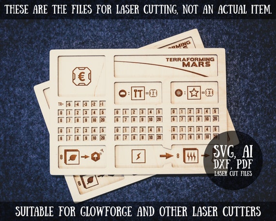 Terraforming Mars Player Board, Dual Layer SVG Laser Cut File (Digital Download)