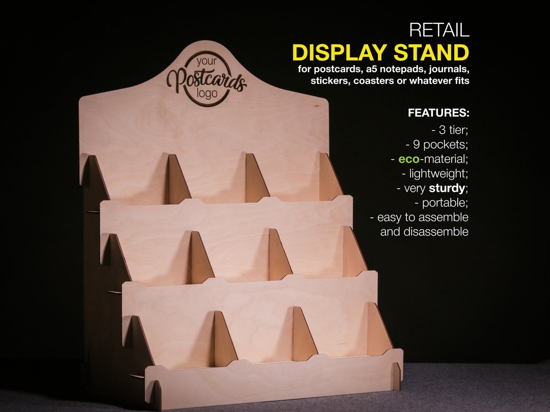 Photocard Display, Postcard Display Stand W/ Compartments, Greeting