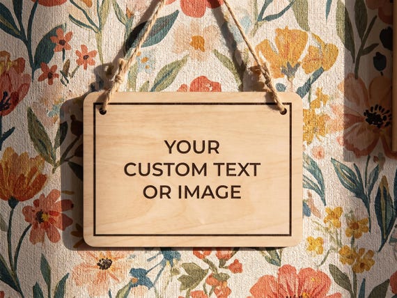 Custom Hanging Sign, Personalized Wood Text Plaque for Home, Indoor Door Quote Sign for Man Cave, Den, Bar