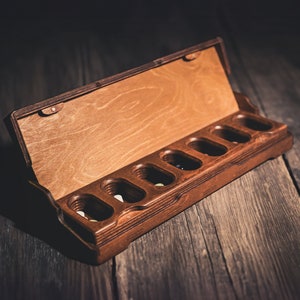 Wooden Pill Organizer, 7 Day Vintage Pill Boxes, Birth Control Pill Case, Small and Large Vitamin Holder