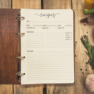 Recipe collection wood food book