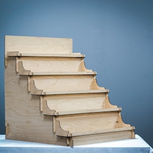 Tampo da mesa 20 "5 camadas de exibição de artesanato, suporte de elevação, prateleira de exibição de loja, exibição de sabonete, exibição de feira de artesanato, suporte de bancada em camadas