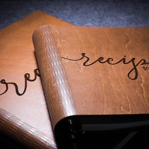 Custom Wooden Recipe Binder with Protective Finish
