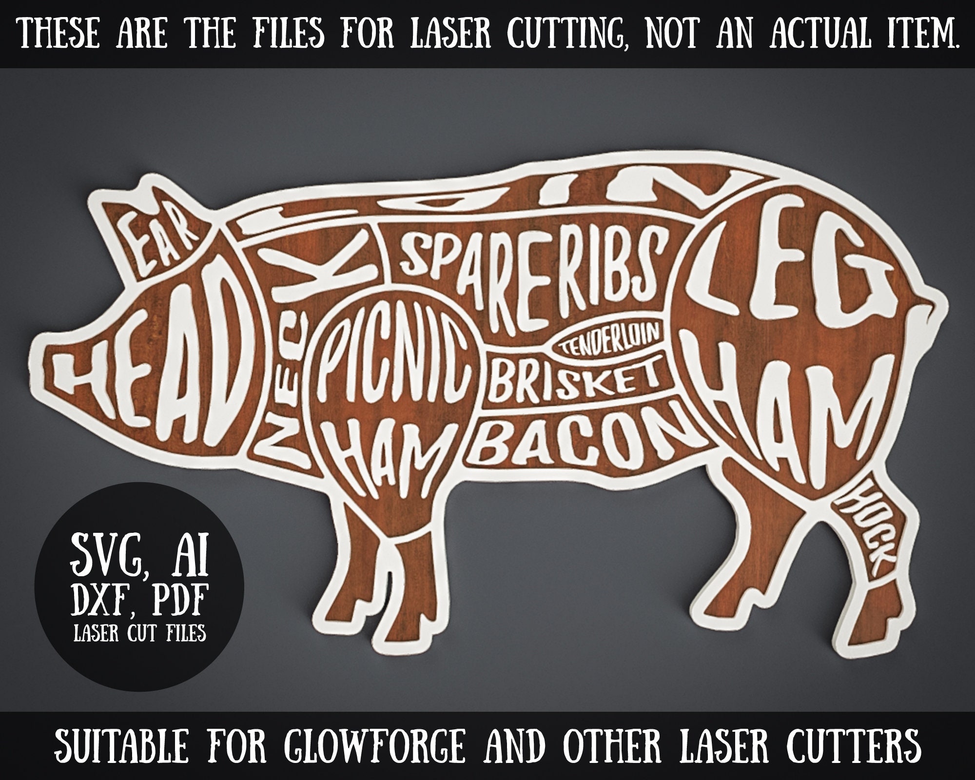 Pig butcher block - Etsy 日本