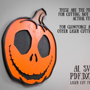 Pliki SVG z dynią do cięcia laserowego, pliki SVG z Halloween, pliki SVG Jack o Lantern Glowforge, pliki SVG z dynią, ai, dxf i pdf, pliki DxF z dynią