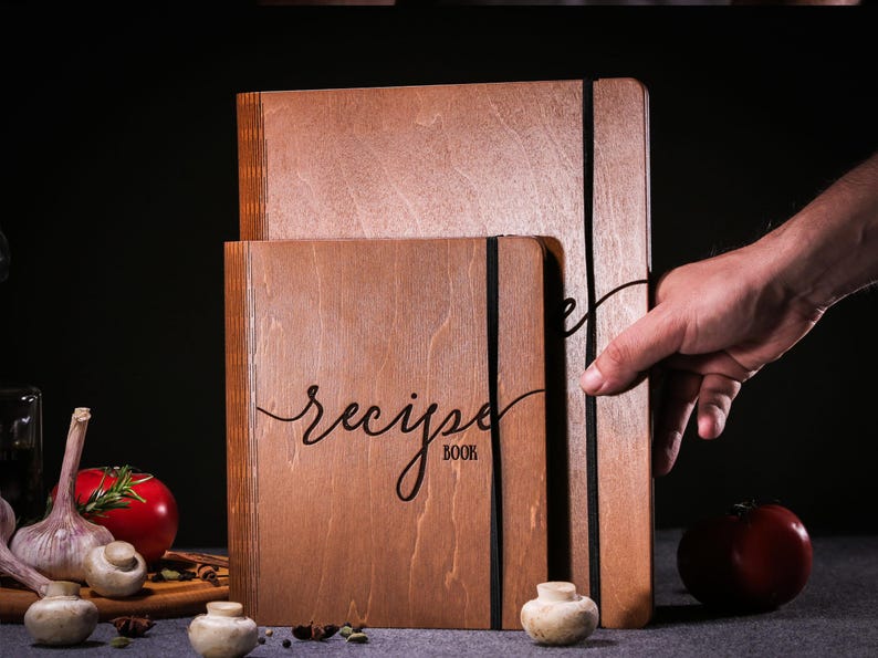 Custom Wooden Recipe Book Binder in A5 size