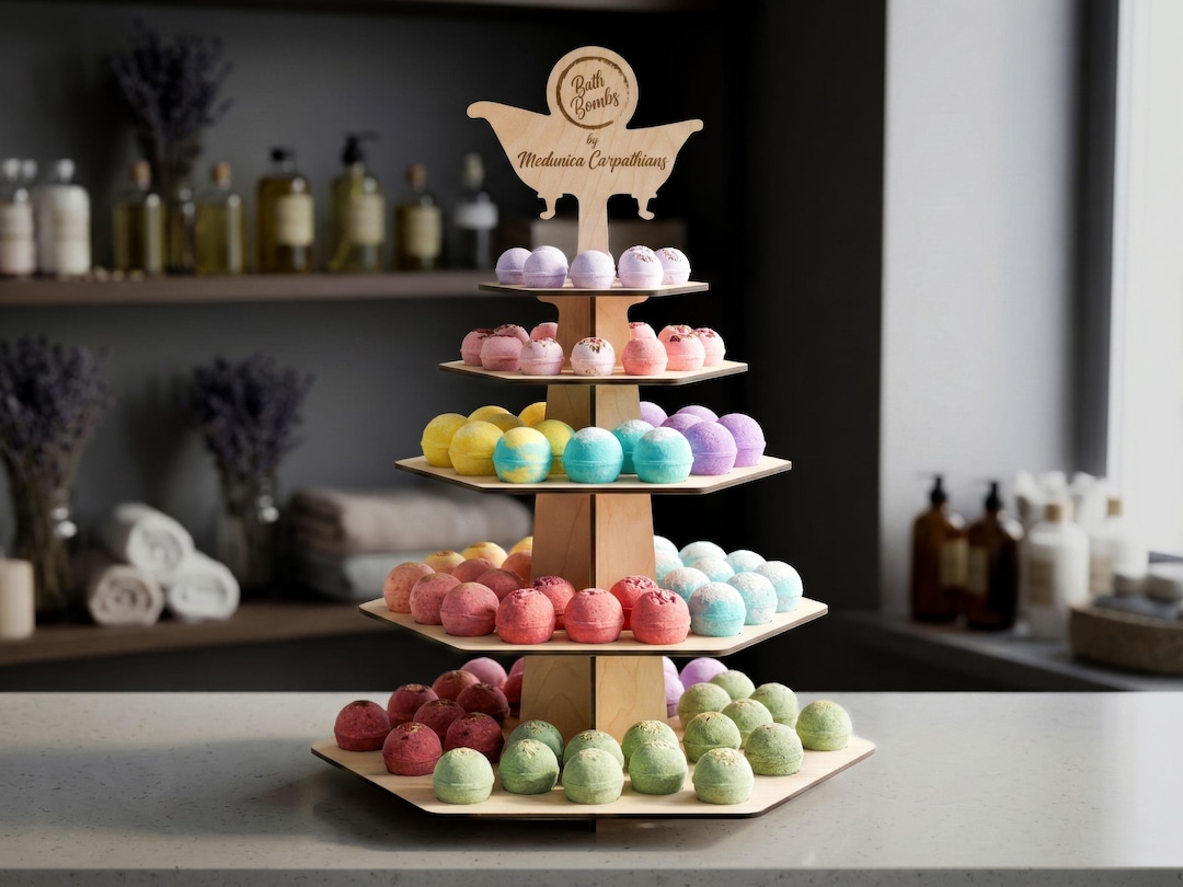5-tier Bath Bombs Display Stand | Collapsible Craft Show Vendor Display ...