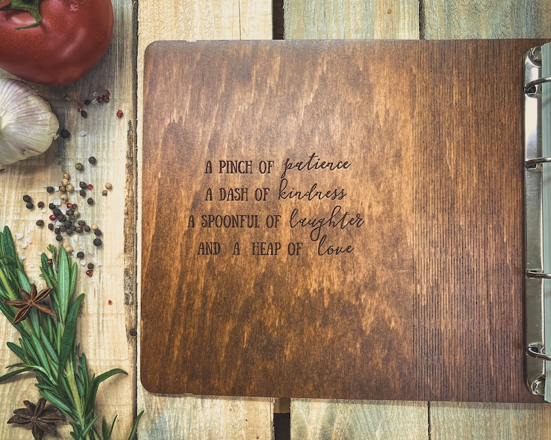 Custom engraved recipe meal planner
