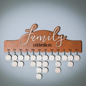 Wood Family Calendar Personalized, Birthday Calendar, Family Birthday Board, Personalized Gifts, Family Sign, Wooden Board Calendar