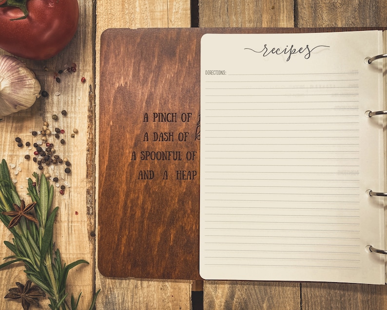 Personalize recipe book with family name
