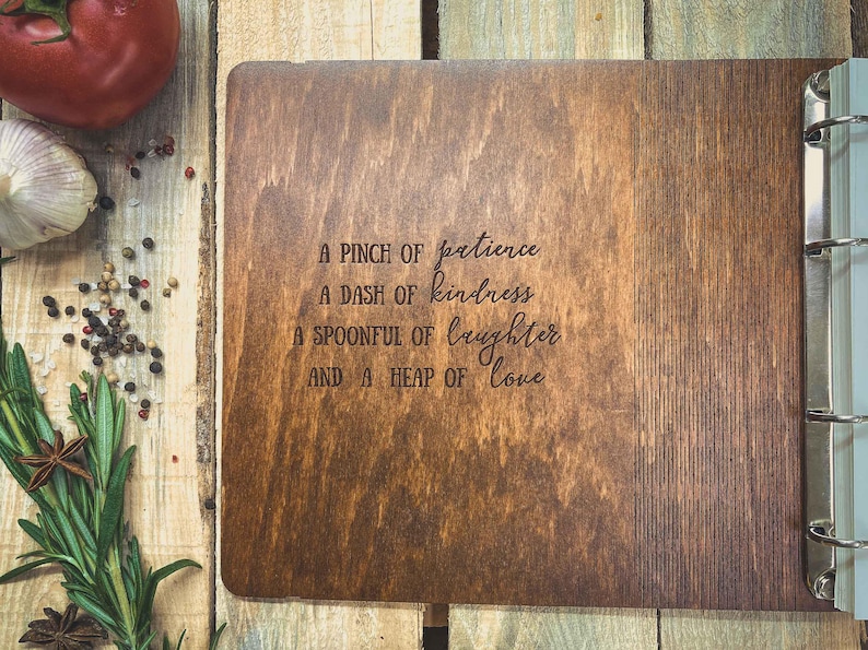 Family recipe collection binder with eco-friendly materials